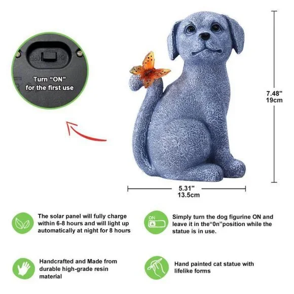 Nacome Solar Dog Outdoor Statues for Garden - Picture 5 of 8